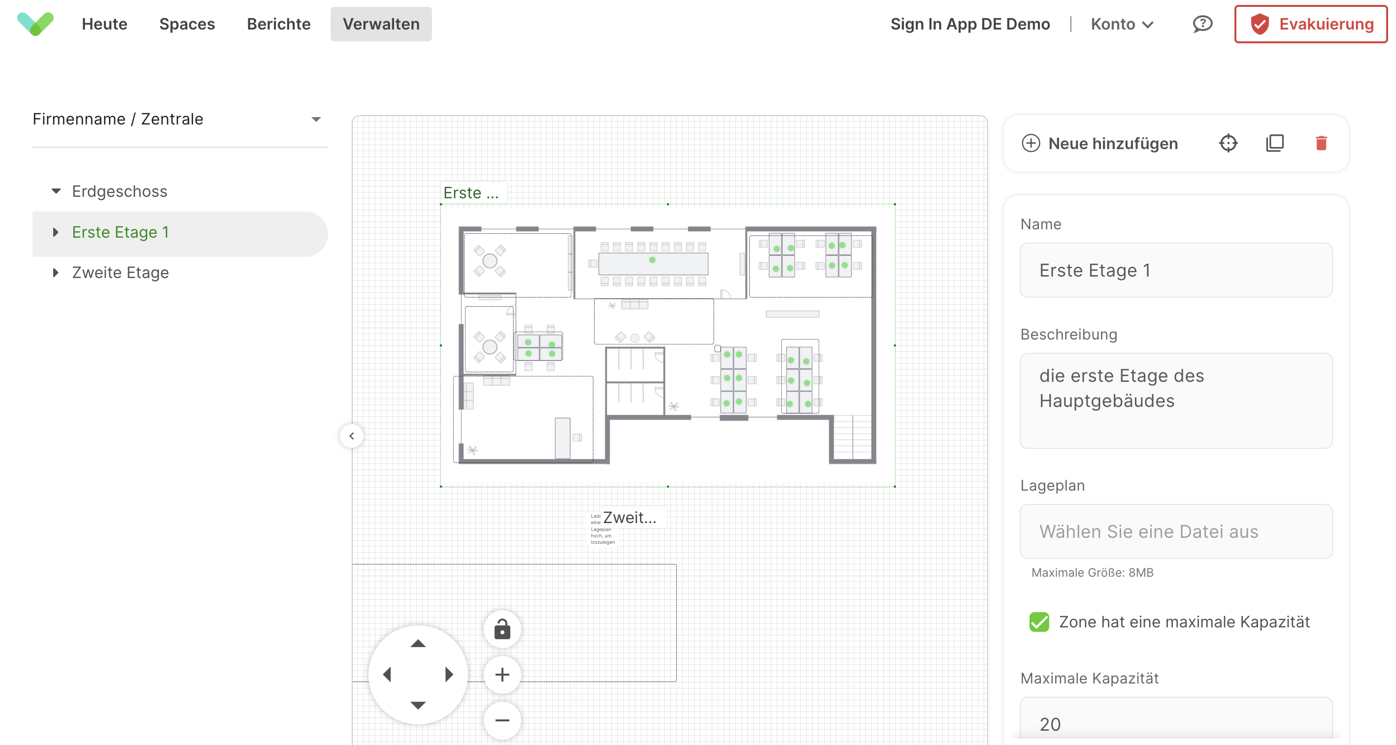 Schritt 2 des Hinzufügens eines Grundrisses zum Spaces Designer