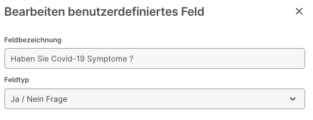 Die benutzerdefinierte Feldbezeichnung