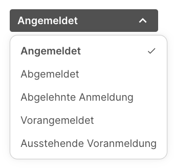 Dropdown-Optionen in der Heute-Ansicht