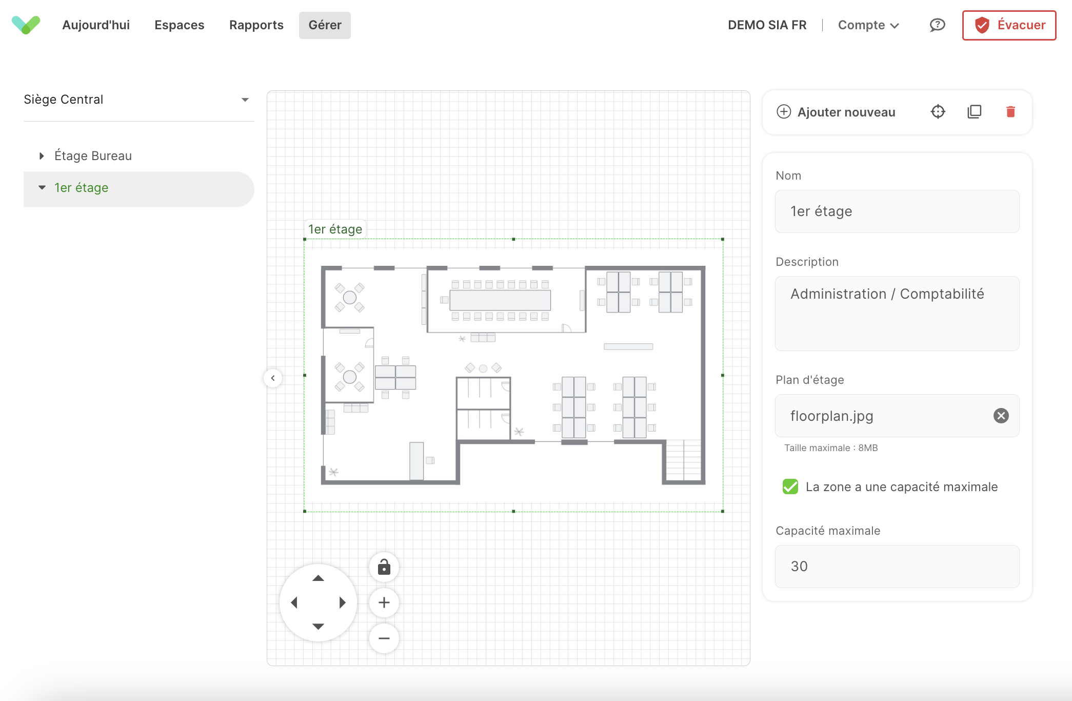 Step 2 of adding a floorplan to the Spaces designer