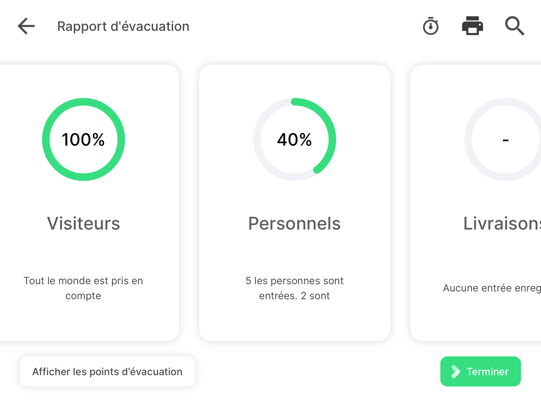 Evacuation list