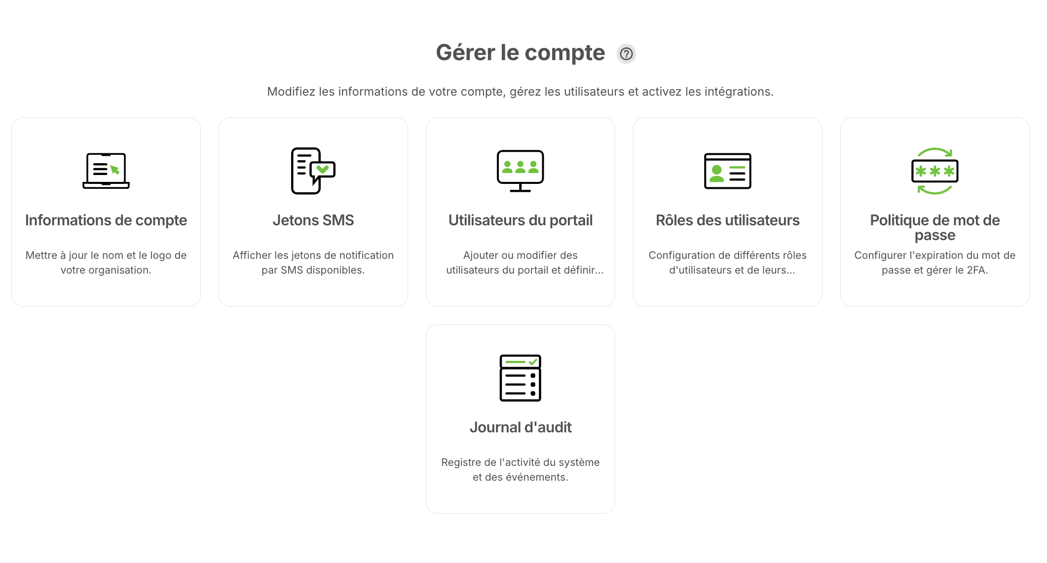 La page de gestion des utilisateurs du portail Sign In App