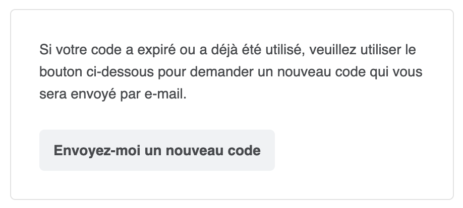 Capture d'écran de l'envoi du code d'invitation à l'application Companion depuis l'e-mail