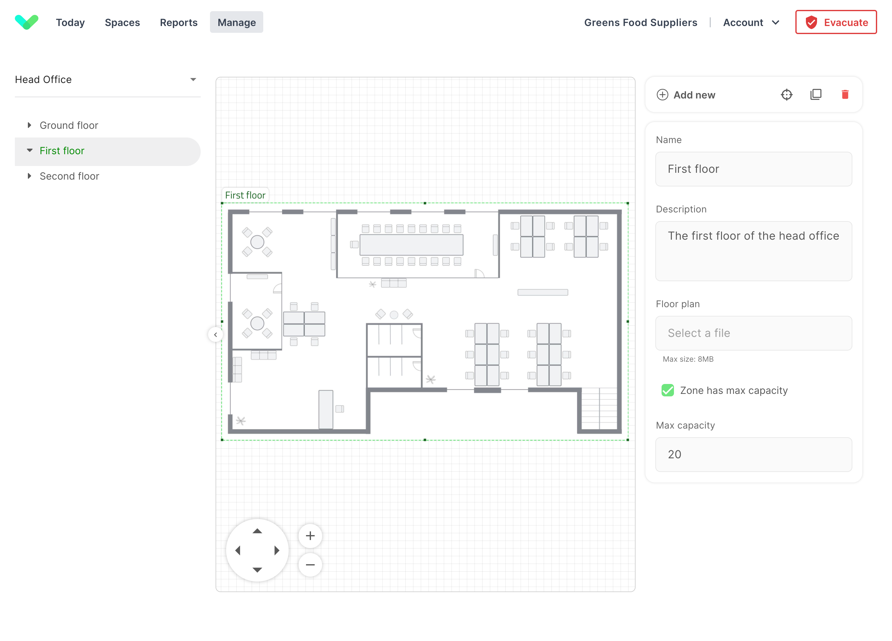 Step 2 of adding a floorplan to the Spaces designer