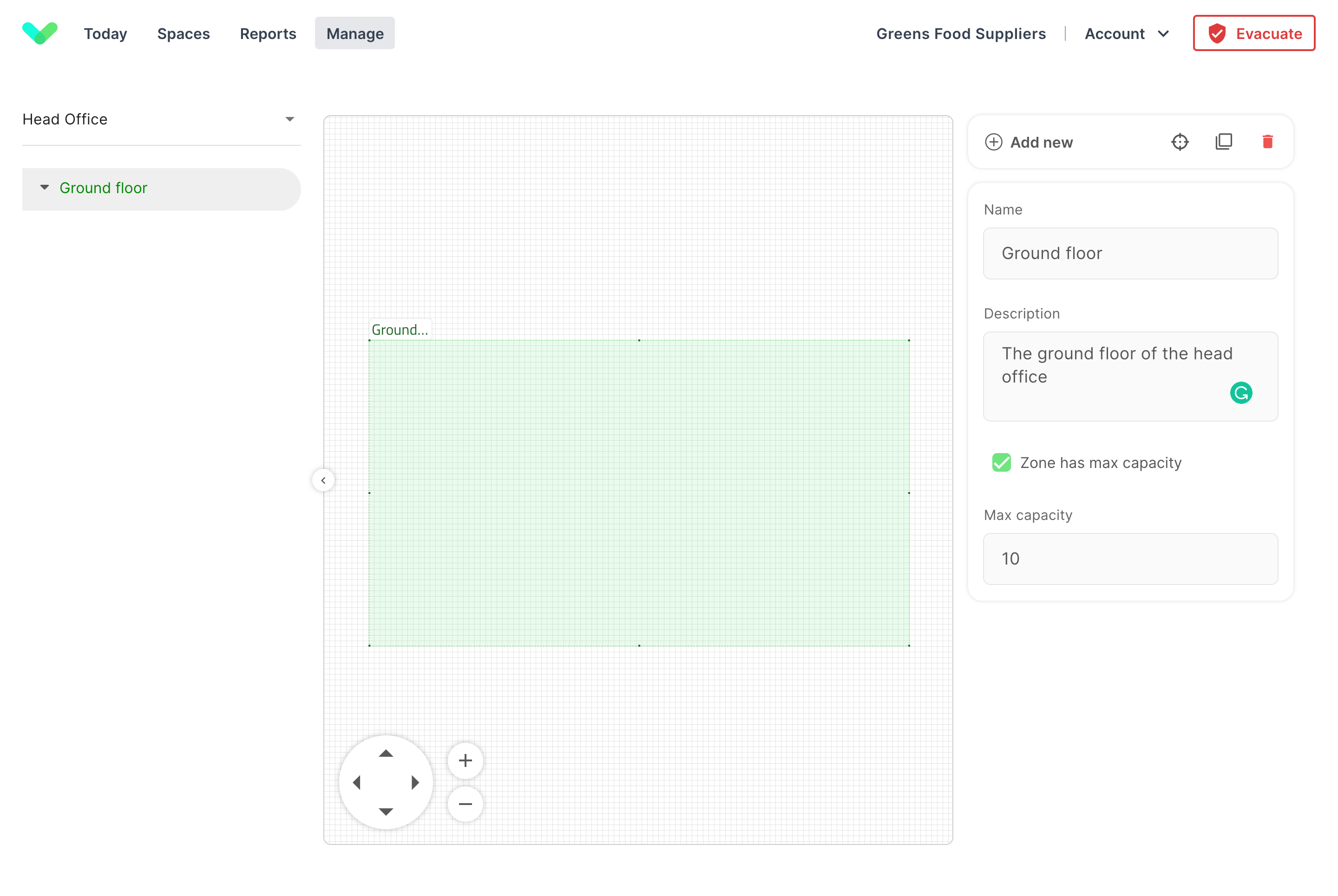 Add a new space or Zone to the Spaces designer