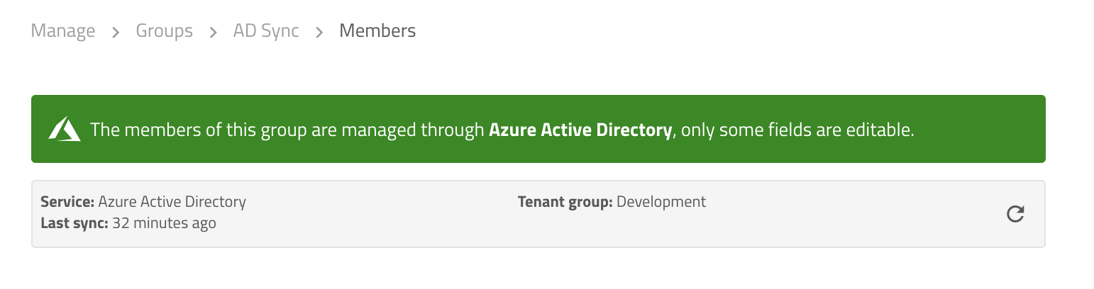 Additional information about the Azure AD synced group
