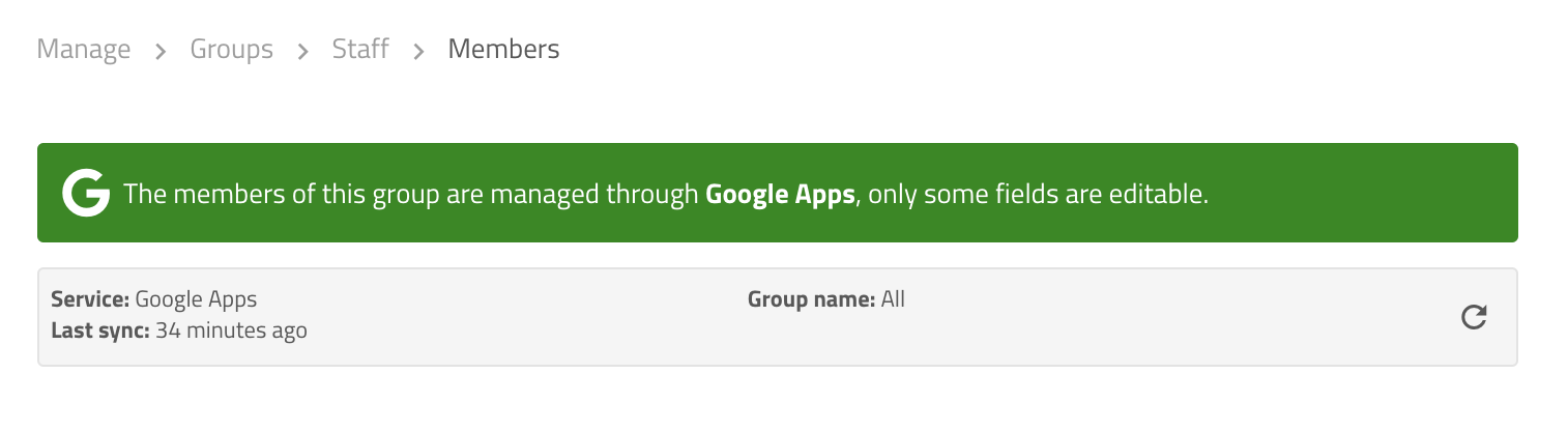 Additional information about the Google Suite synced group