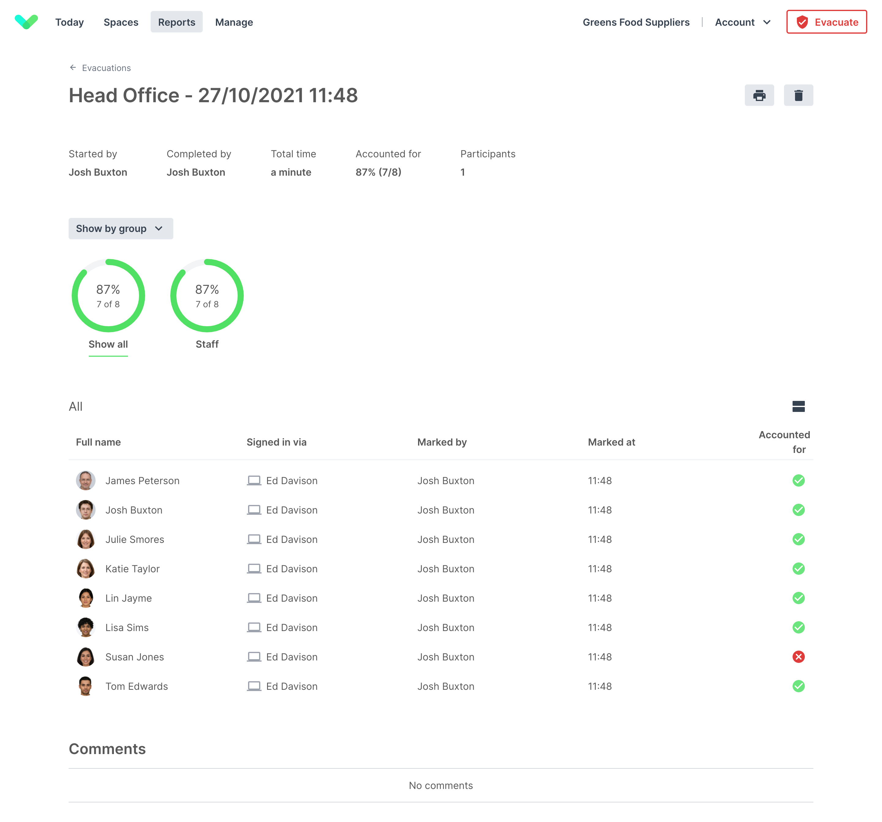 Filtering the Spaces results by Category