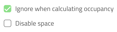 Wählen Sie die Option, die Kapazität des Standorts bei der Buchung dieses Spaces zu ignorieren