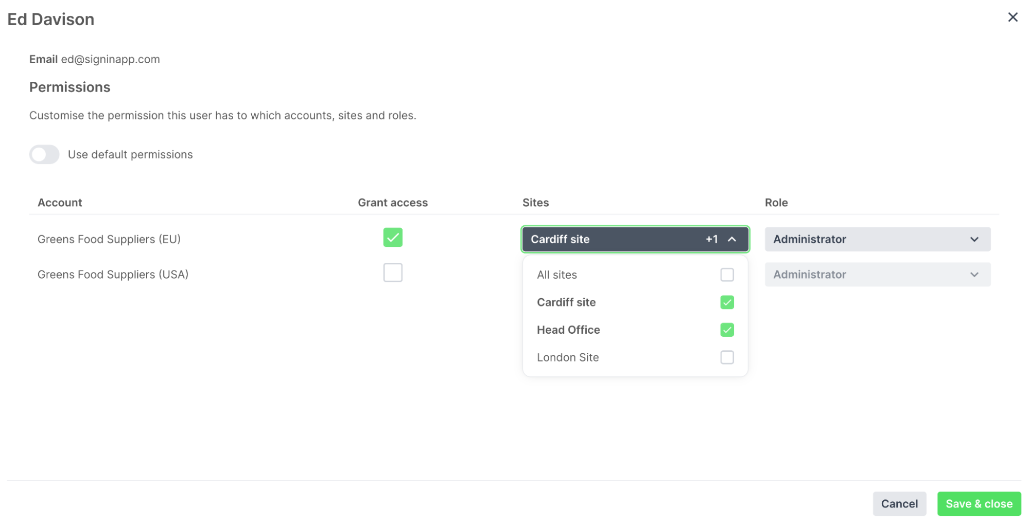 sso individual permissions