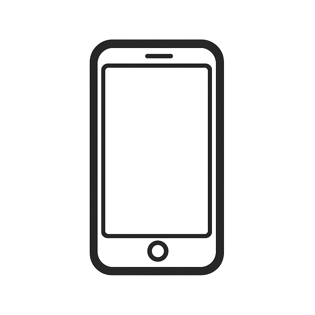 mobile phone icon thick black outline no text-1