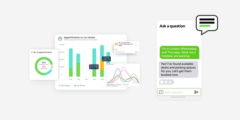 A graphic showing some of the administrative tasks AI has an impact on such as appointment scheduling and data analytics