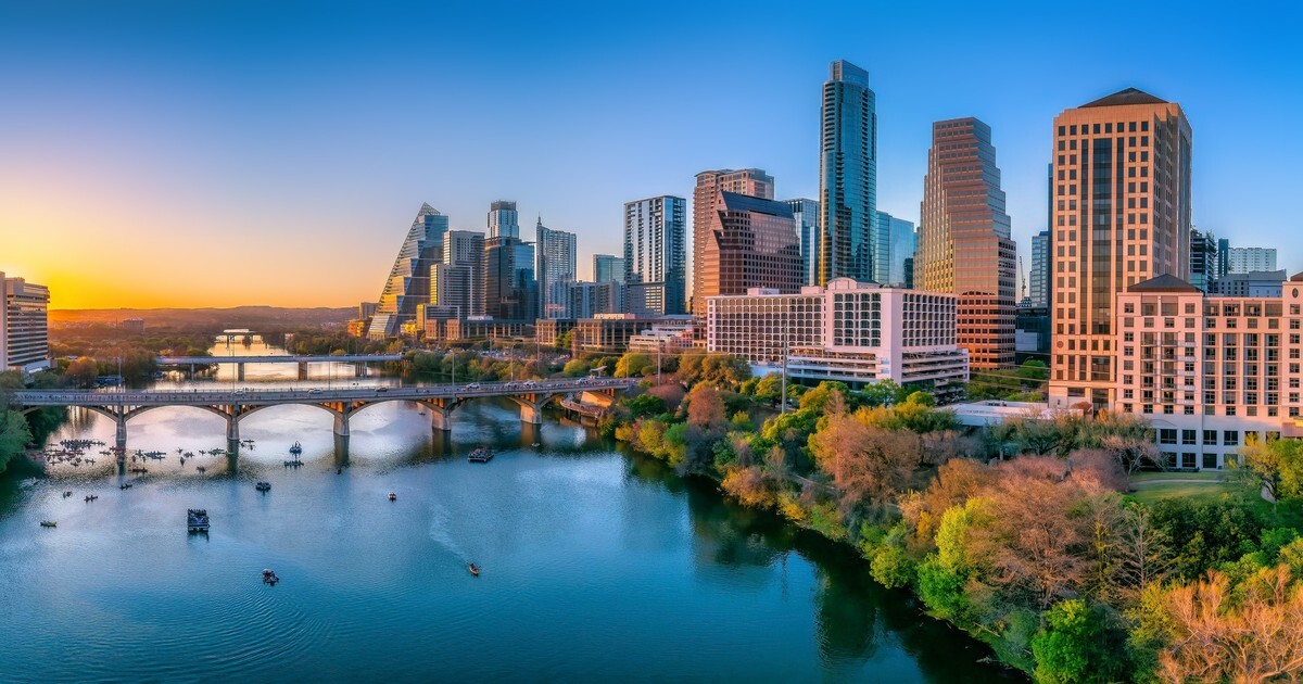 Austin Texas skyline at sunset, representing the Austin Business Journal feature on cyber-physical security convergence